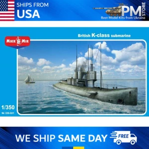 Mikro Mir 350-021 British K-class submarine, scale plastic model kit 1/350 - Picture 1 of 12