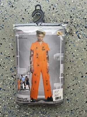 Escapado Convicto - Preso Prisionero Psicosis Loco - Mono Grande Edad 10-12 Usado Foto 1 de 4