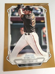 2019 Bowman Sterling Jumbo 5x7 Chris Shaw Giants RC 79 Gold 01/10 - Picture 1 of 1