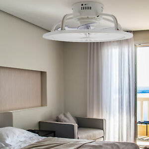 18" Ceiling Fan Light 3 Color Change LED Light Invisible Chandelier w/ Remote US