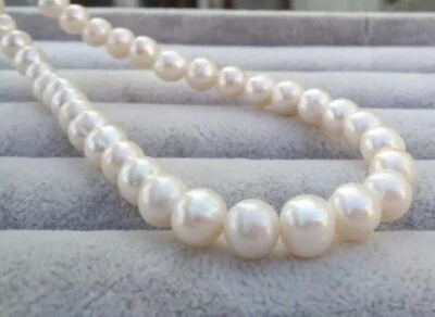 Collar de perlas blancas de oro amarillo de 14 k de 8-9 mm japonés del Mar del Sur de 20" P Foto 1 de 4