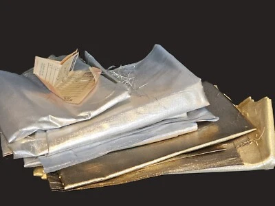 Silver & Gold LAME SYNTHETIC FABRIC  44 inches wide Appx 9 Yards Total LOT - Image 1 of 4