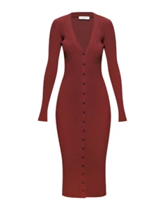 Alaia Womens Dress In Red Wine EU 40 - Picture 1 of 5