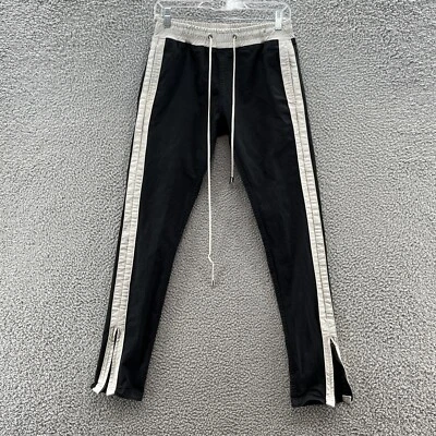 Pantalones ORO Los Angeles Para Hombres S Negros Lona Tirar En Lateral Rayas Tobillo Cremallera Jogger Foto 1 de 4