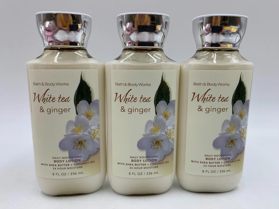 Loción corporal de té blanco y jengibre Bath & Body Works tamaño completo: 8 fl oz S/3 #1002H Foto 1 de 1