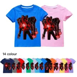 Skibidi Toilet Kids Speakerman Boss Titan TV Man 3D Print T Shirt Shirt Tee Top - Picture 1 of 47