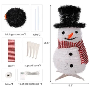 25 Inch Pre-Lit Light up Snowman Lights Christmas Collapsible Outdoor Decoration - Picture 1 of 8