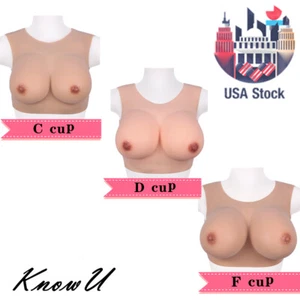 US Stock Silicone Breast Forms Fake Boobs For Man Crossdresser Transgender - Picture 1 of 31