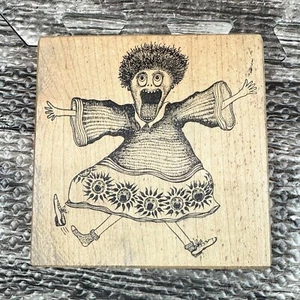 Sello de goma montado en madera Stampa Barbara de 1997 RARO - Imagen 1 de 4