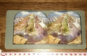 #1245 MOUNTAIN OF THE HOLY CROSS Vintage INGERSOLL Colour Stereoview - Picture 1 of 2