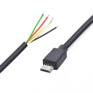 20 un. 1.2M/4ft Micro 5pin USB Macho Enchufe 5 Cables Alimentación Coleta Cable Desnudo Hágalo Usted Mismo - Imagen 1 de 5