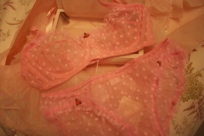 NUEVO - Sujetador Fifi Chachnil Rosa Punteado - 34A, 34D, 36A, 36B, 36C, 36D - Nuevo con Etiquetas Foto 1 de 4