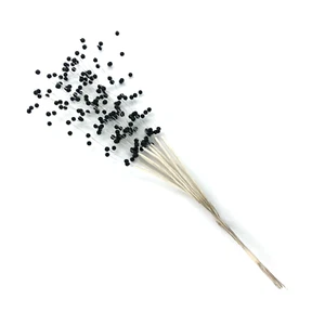 Borneamiento floral artificial Gypsophila ramita con cuentas negras aliento de bebé - Imagen 1 de 1