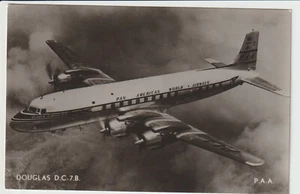 vintage rppc P.A.A. PANAM Pan American Airways Douglas dc-7 B aircraft - Picture 1 of 2