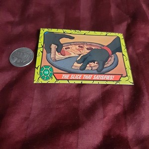 [010] TMNT 1989 Topps Factory Set Trading Card The Slice That Satisfies 