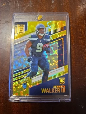 Kenneth Walker (RC) /75 Yellow Parallel SSP 2022 Panini-Donruss Elite Seahawks  - Image 1 of 4