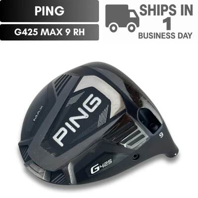 Cabezal de conductor PING G425 MAX 9 grados solo para diestros sin cubierta USADO ENVÍO RÁPIDO Foto 1 de 4