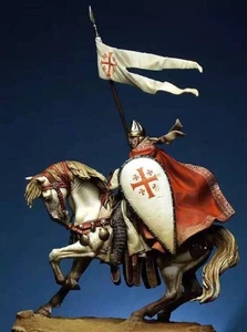 1/32 54mm Resin Model Kit Medieval Knight Rider Crusader Horseman Unpainted - Picture 1 of 1