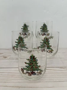 Spode Noel Christmas Tree Design Lowball Gläser 5er Set 3,25" Cocktail/Saft - Bild 1 von 8