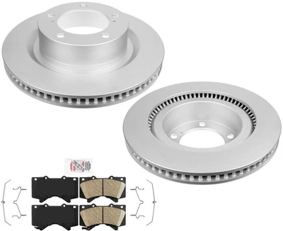 Rotores de freio dianteiros revestidos pastilhas de cerâmica hardware para Toyota Tundra 2007-2021 - Imagem 1 de 4
