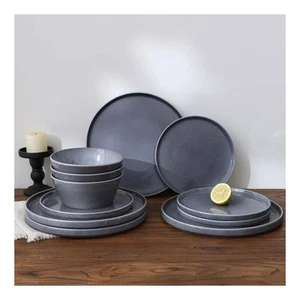 Annecy Plates and Bowls Sets, Stoneware Dinnerware Sets for 4, 12 Pieces Dish... - Picture 1 of 7