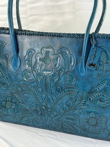 Cartera de cuero turquesa cuerda larga - Imagen 1 de 10