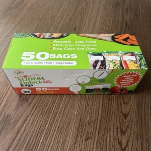 Schieber Gefrierschrank Mehrweg Lebensmittelbeutel, 50 Stück, verschiedene Größen, neu nie benutzt - Bild 1 von 9