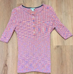 Top Henley Sundance Legends manga 3/4 rosa teñido espacial talla L  - Imagen 1 de 7