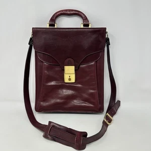 Borsa a tracolla vintage Peruzzi Firenze valigetta pelle italiana bordeaux - Foto 1 di 24