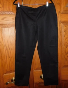ELLEN TRACY Size 10 Blk. Smooth Front / Side Zip Cotton / Spandex Pants, 1 Owner - Picture 1 of 8
