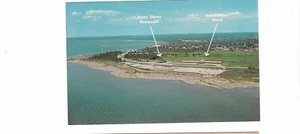 Manistique, Mich. veduta aerea ristorante & motel beachcomber cartolina metà secolo - Foto 1 di 2