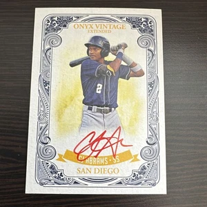 CJ Abrams 2021 Onyx Vintage Extended Red Ink Auto /25 Auto Nationals Padres - Picture 1 of 2