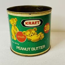 Vintage Kraft Peanut Butter Smooth Tin Can Container 3lb Canada Bilingual