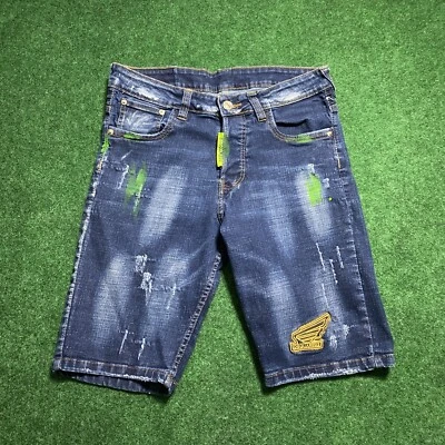 Pantalones Cortos de Jean DSquared2 Distressed Cool Guy Lavado Oscuro 32 Foto 1 de 4