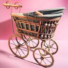 Antiker Babypuppe Kinderwagen handgefertigt 19. Jahrhundert
