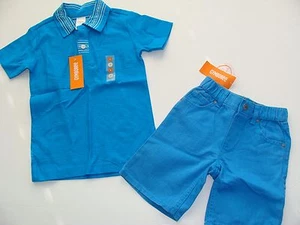Gymboree Dino Day Camp Denim Shorts Polo Blue Shirt Top Set Size 4 4T NEW NWT  - Picture 1 of 5
