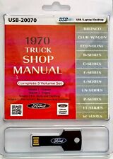 1970 Ford Truck Econoline Bronco Bus Factory Service Manual Shop Repair on USB