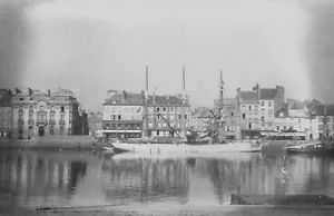 Lac Leman-Lake Ginevra-Velaing Schooner Svizzera vintage anni '20 negativo fotografico - Foto 1 di 1