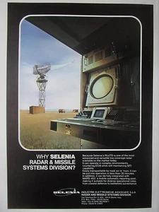 9/1982 PUB SELENIA PLUTO LOW RADAR AIR DEFENCE SYSTEM ECM MISSILE ORIGINAL AD - Imagen 1 de 1