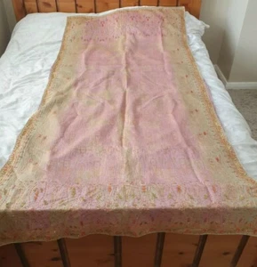 Large Dupatta Purple/green Work Embroidery Womens Girls Weddings Parties - Picture 1 of 5