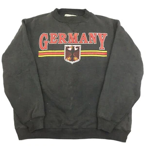 Vintage 90s Germany Eagle Crest Bars Sweatshirt Crew Neck Pullover Sun Faded Logo L - Bild 1 von 12