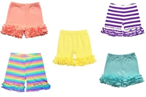 NWT/NWOT GIRL 8, 10, 12 ICING RUFFLED SHORTS Peach, Aqua, Yellow, Purple - Picture 1 of 15