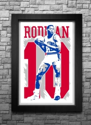 DENNIS RODMAN art print/poster DETROIT PISTONS FREE S&H! JERSEY B2G2 - Image 1 of 4