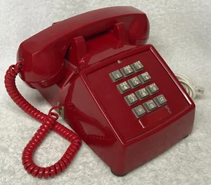 Vintage ITT 2500 Series RED Push Button Touch Tone Desk Table Top Telephone - Picture 1 of 7