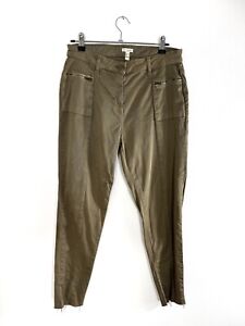 RM London Cargo Jeans Trousers Size 12 UK Khaki Green Y2K Zipped Pockets