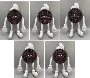 NABISCO OREO Cookie Man Figur 4,5 Zoll flexibel biegsam Adv Promo - Menge 5 - Bild 1 von 2