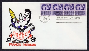 1975 3c Francis Parkman Coil Pairs (1297) Ellis Animated Hand Colored FDC MT394 - Picture 1 of 1
