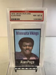 Alan Page PSA 8 1972 NFLPA Iron Ons Minnesota Vikings Pop 21 - Bild 1 von 5