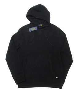 Polo Ralph Lauren Men's Black Waffle Knit Washable Cashmere Hooded Sweater - Picture 1 of 3