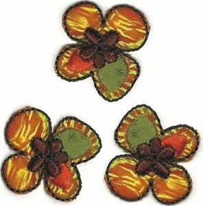 Set 3 Ernte Blumen Blumen Stickerei Patch - Bild 1 von 1